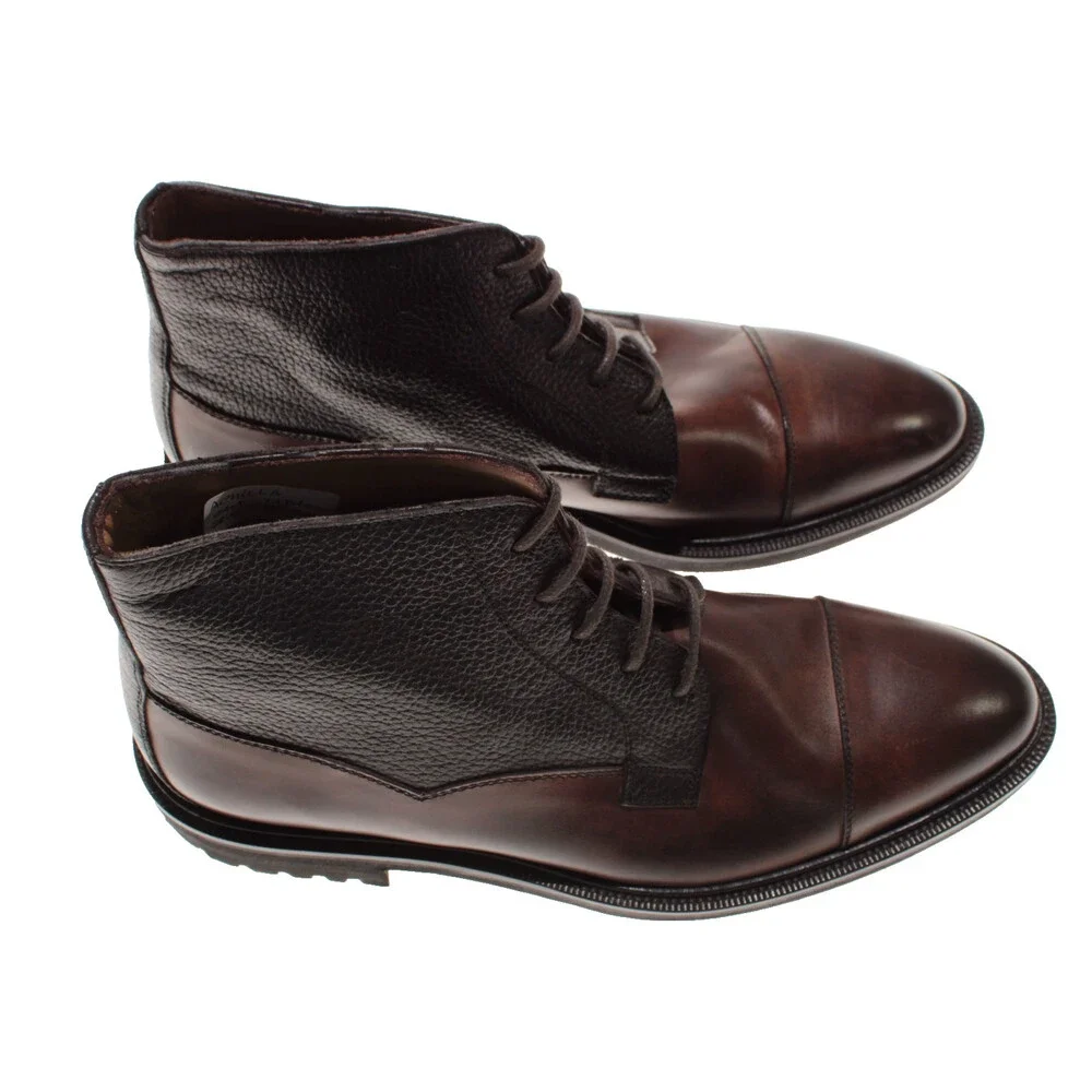 Pastori NWD Lace Up Chukka Boots Size 9 US in Brown Leather Made in Italy